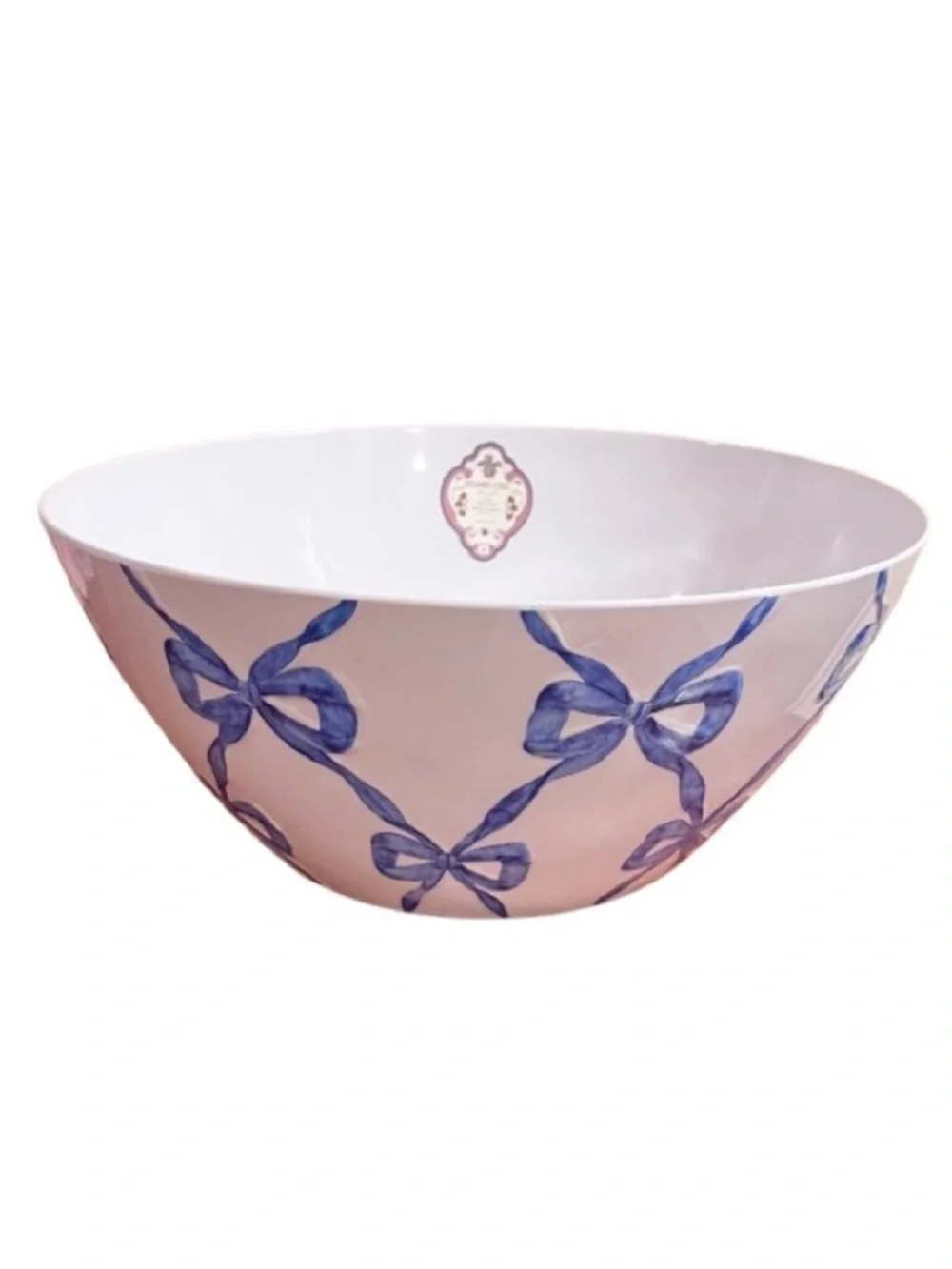 🆕-Shabby Chic- Blue Bow Coquette Melamine 5-Piece Bowl Set.